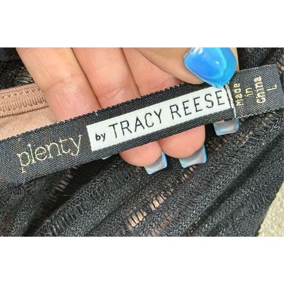 Tracy Reese Knit Lino Swing Feminine Sleeveless Black Dress Size Large - Picture 5 of 10